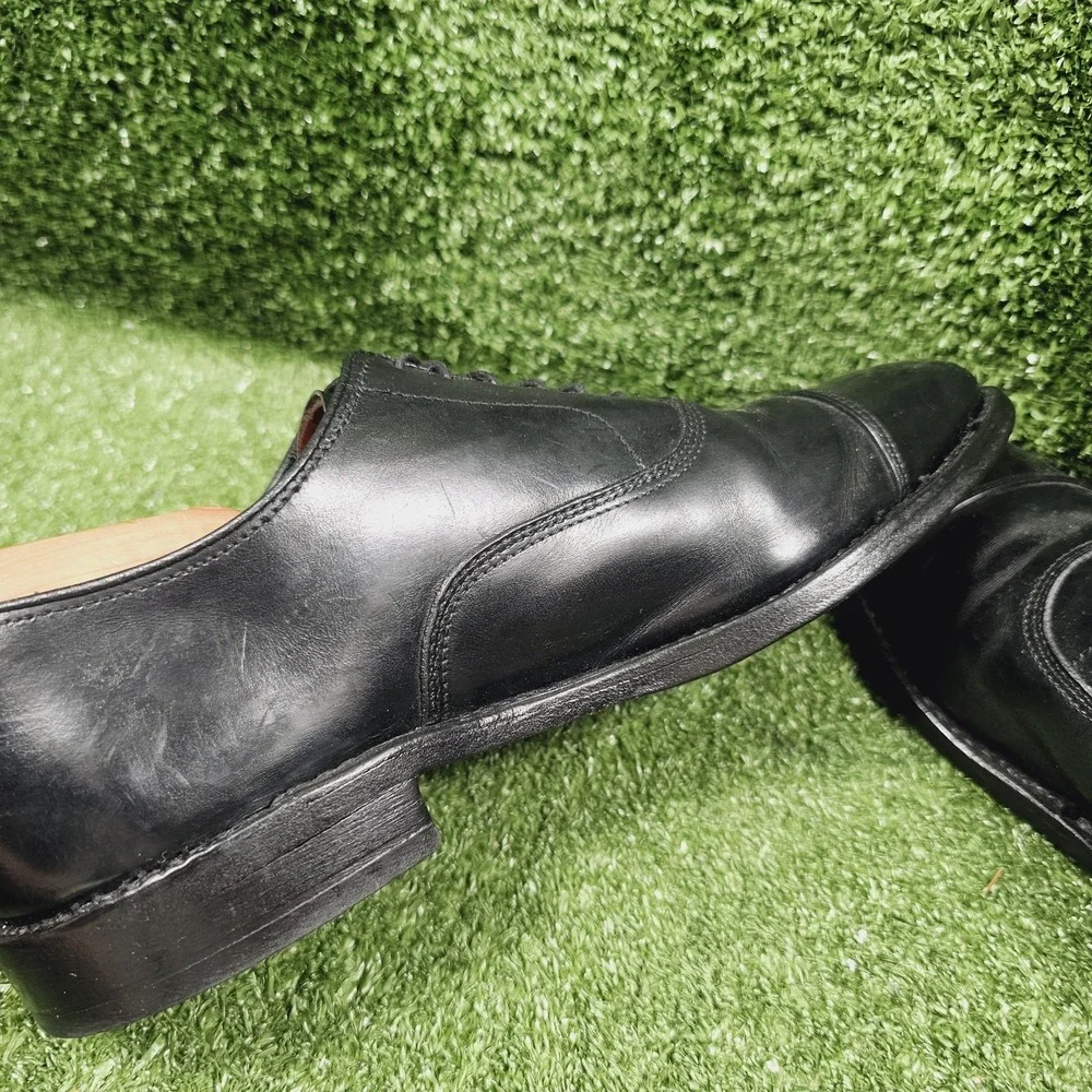 Allen Edmonds Park Avenue Black Leather Cap Toe Formal Dress Shoes Mens 8 D